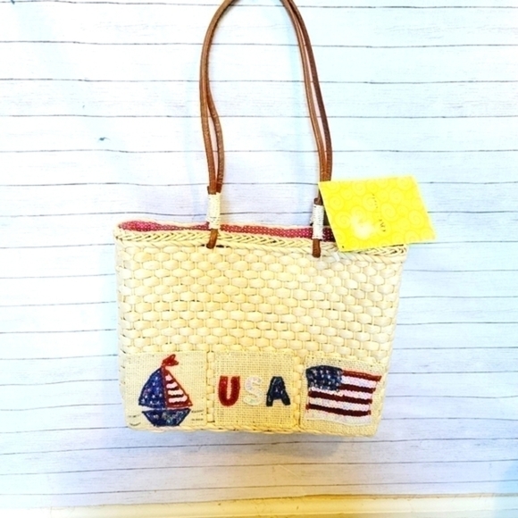 QVC USA FOURTH OF JULY CORN HUSK PURSE - Picture 1 of 12